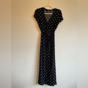 Chelsea & Theodore Polka Dot Maxi Dress Size 8 * Flawed*